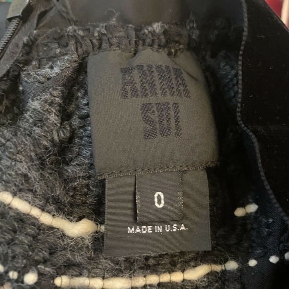 Anna Sui Black & White embroidered & tweed Skirt - Picture 4 of 5